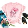 Maycaur Nuova T-shirt da Donna con Stampa Floreale Acquerello Harajuku Streetwear Anni '90 Manica Corta Magliette Cartone Animato Casual Top da Donna Abbigliamento