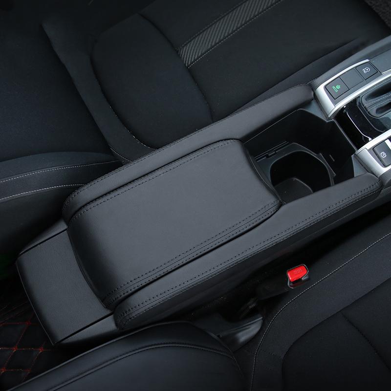 For Honda Civic 10th Gen 2016 2017 2018    Civic X FC Car Center Console Armrest Box Leather Cover Trim Accessories