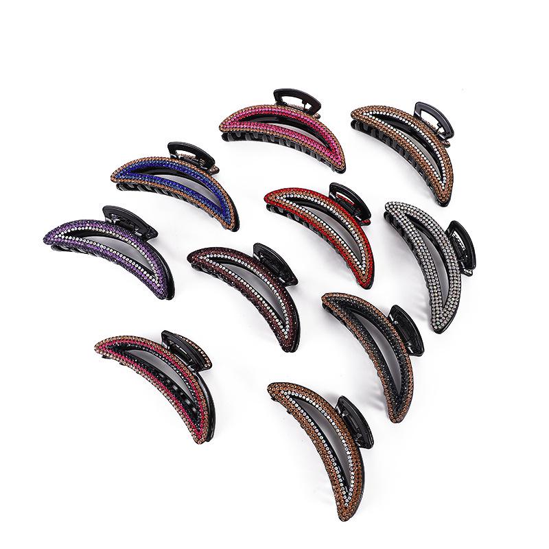 Elegant Rhinestone Diamond-Studded Shark Clip for Women