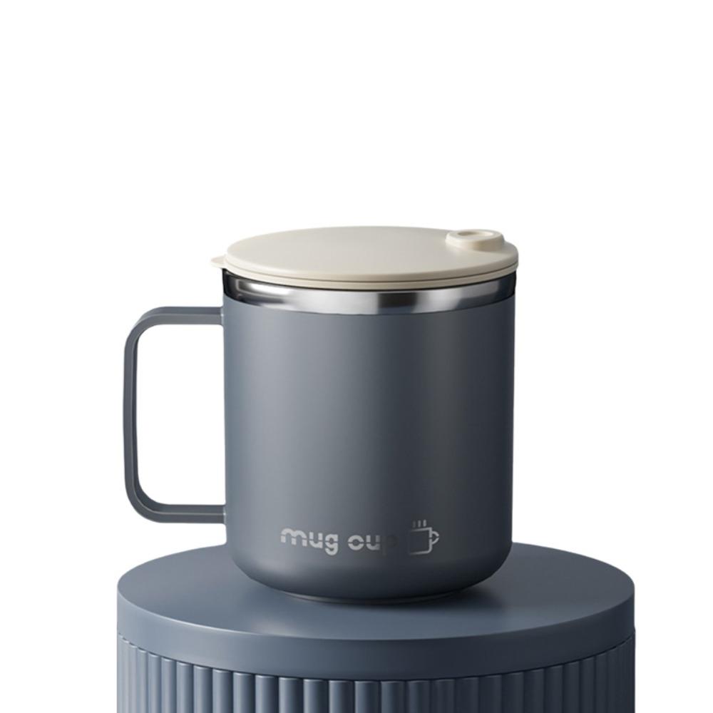 

Sliding Cover Design Coffee Cup 400 ML Drinking Cup Household Insulated Coffee Mug Adult серый
