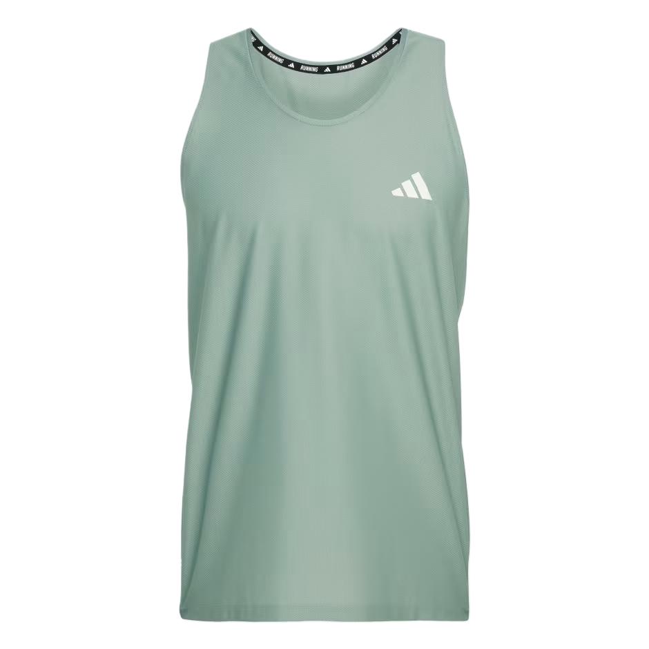 

adidas Владей Бегом Удобный Универсальный Простой Мягкий Однотонный Топ Мужские топы Серо-Зеленый JC9812 XS