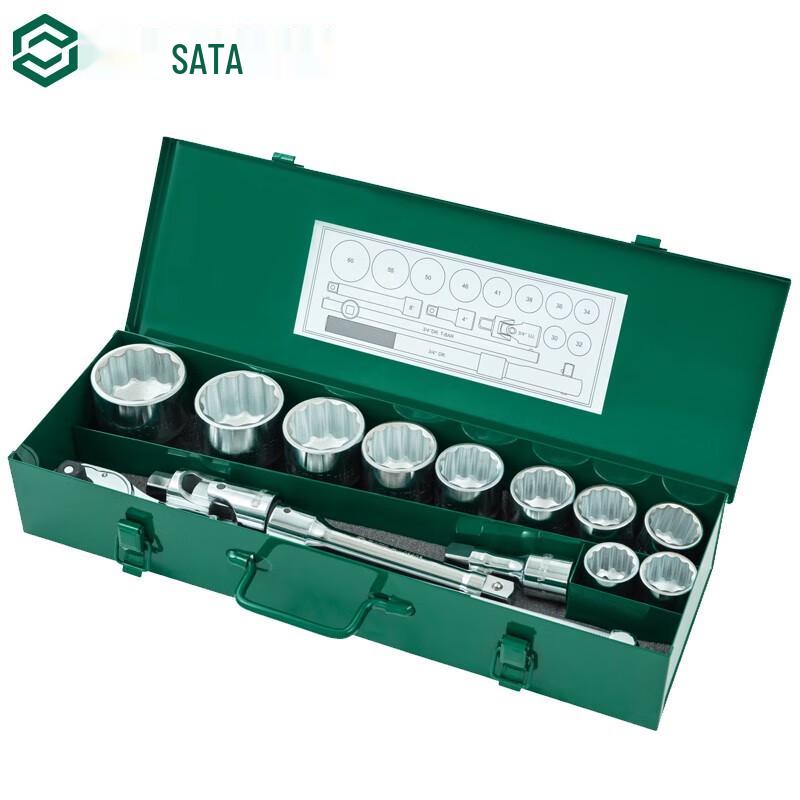 SATA 19mm Series 12-Point Socket Set 15-Piece 19mm Series 12-Point Socket Set