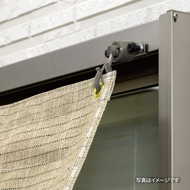 Takasho Sunshade Mounting Hooks, Adjustable Type, Set of 2, Bronze, for Window Sashes, Adjustable Height, 2kg Load Capacity, Nylon Resin, Stainless