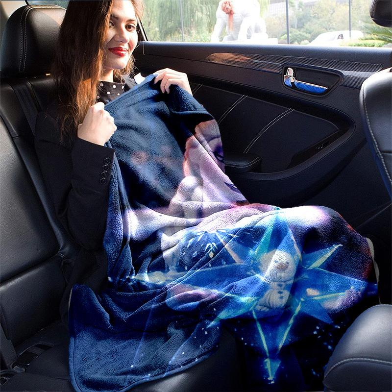 1pc, Elsa Frozen II Magic Star Blanket Home Decor, Couch Throw, Outdoor Blanket, Gift for All Occasions, Flannel Coverlet, Perfect for Bed