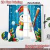 2pcs,Curtains Cute Snowman Christmas Winter_a (2) Popular Creative Curtains Polyester Curtains Thermal Insulation, and Room