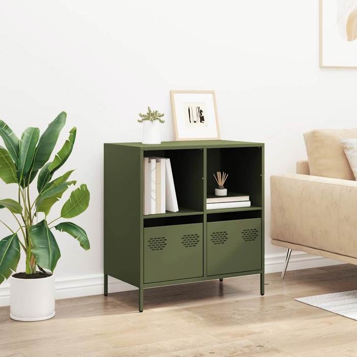 VidaXL Olive Green Buffet 68x39x73.5 Cm Cold-Rolled Steel, Storage Furniture, Kitchen Storage Furniture, Furniture of 851362
