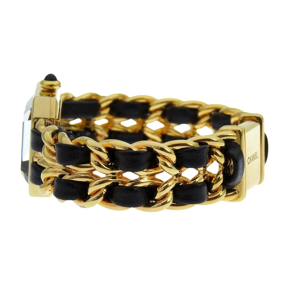 Chanel Premiere S Watches H0001 blackDial Plated Gold/leather Quartz Analog Display Women Used