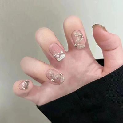 Pure Handmade Phototherapy Wears Nail Tea Mist Girl, Finished Reusable Nail Art Patch