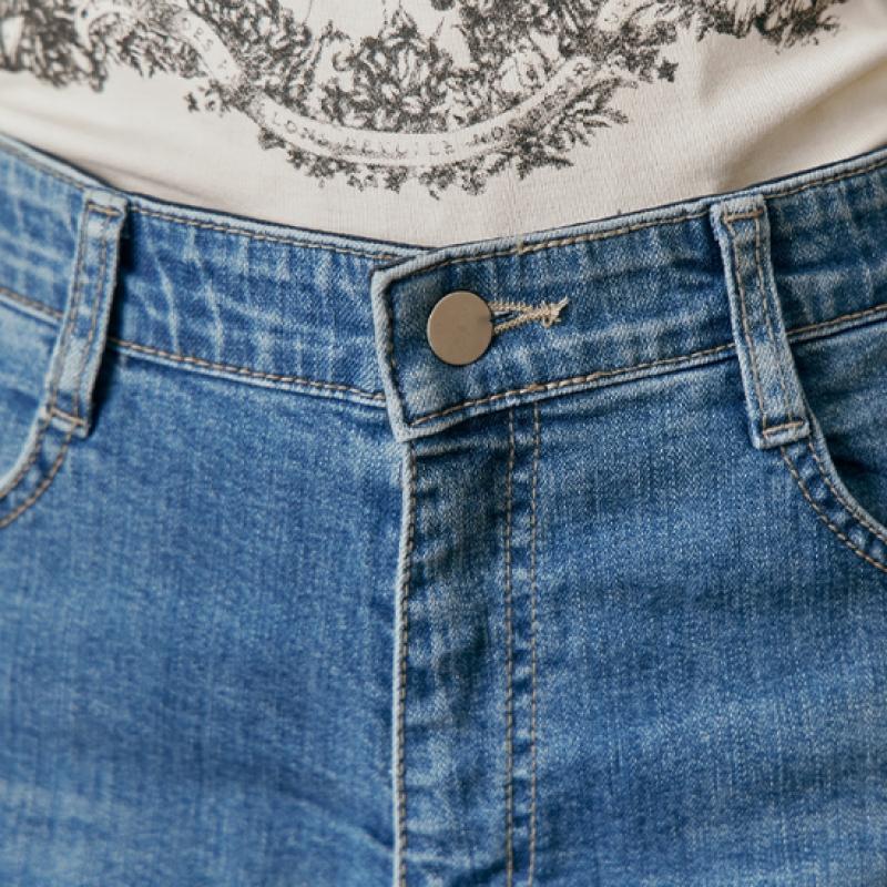 MAXZA Natural Washing Cotton Span Wide Denim Pants Ze05ql402na