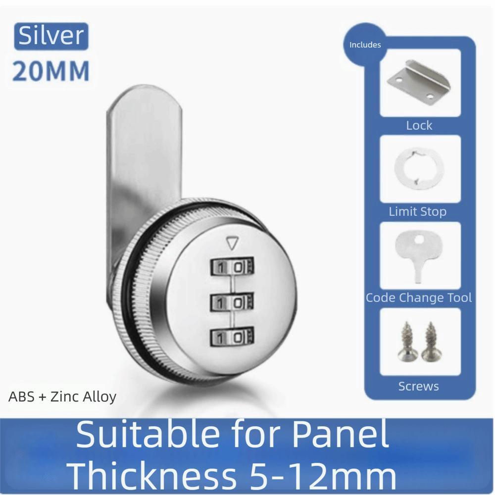 3-stelliges Passwortschrankschloss Zink Zink Zinklegierung Aktenschubladenschlösser mit Schraube Passwortcodiertes Schloss Schränke