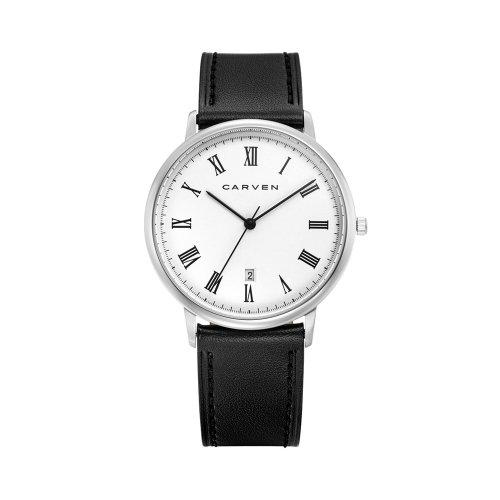 [CARVEN WATCH] CARVEN WATCH Men s Leather Watch CV642-WH/BK FREE