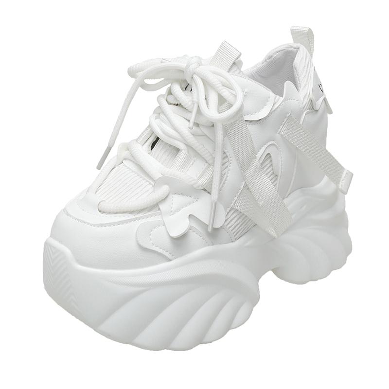 Women's Autumn New Style Casual Shoes Comfortable Slimming Soft Bottom Breathable Online Shopping Shoes with Thick Sole