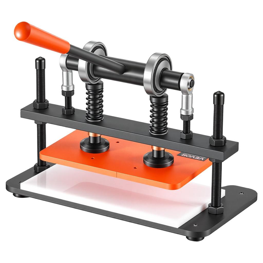 Leather Cutting Machine 260 x 150 mm Embossing Plate Die Cutter, Hand Press Leather Embossing & Die Cutting, 1.5 T Pressure, 12 mm Stroke, Dual Guide