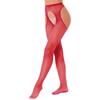 Collant con calze scavate da donna, vita media, elastico in vita, con apertura sul cavallo