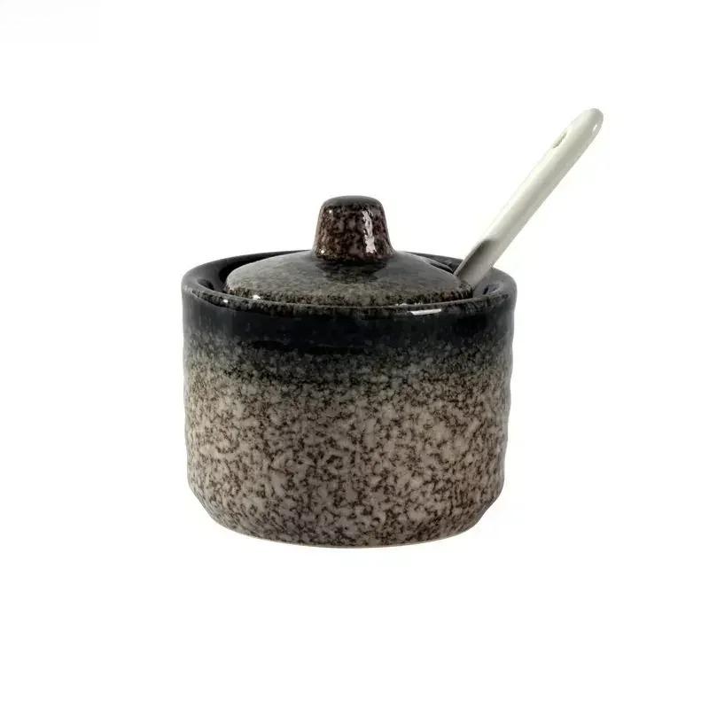 Retro Ceramic Seasoning Jars Salt and Pepper Shakers Kitchen Spice Tools Spice Organizer Jars Seasoning Box Kitchen Accessories