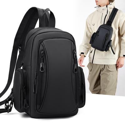 Herren Rucksack und Brusttasche 2 in 1 Mode Klein Schwarz Schulter Schultasche für Mann Designer Wasserdicht Sport Reisetasche