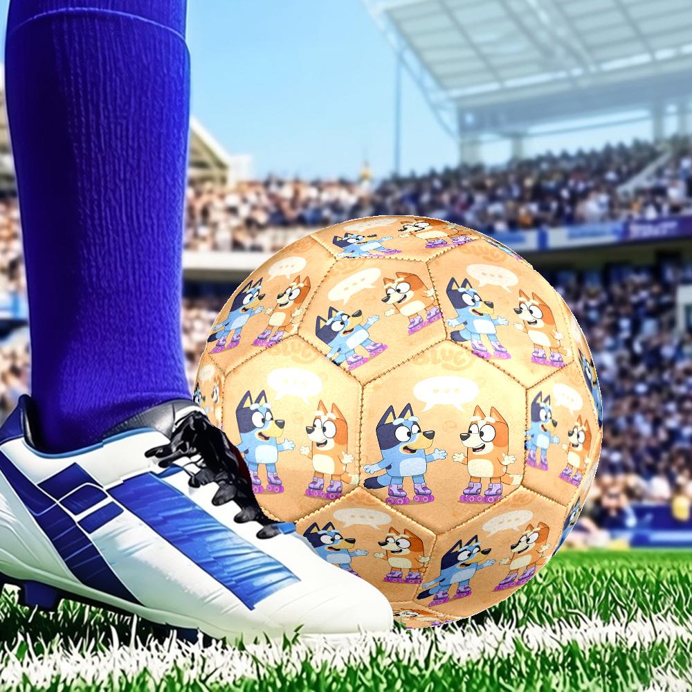 Paw Prints And Bluey Friends Size 5 Soccer Ball, Suitable for Training and Matches, High-Elasticity, Wear-Resistant Material Gift for Fan