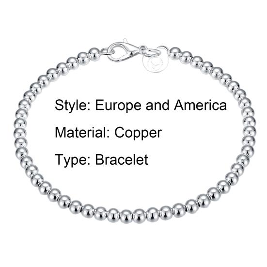 Bracelet Silver Plated Pretty Women Hand Chain with Lobster Clasp for Birthday