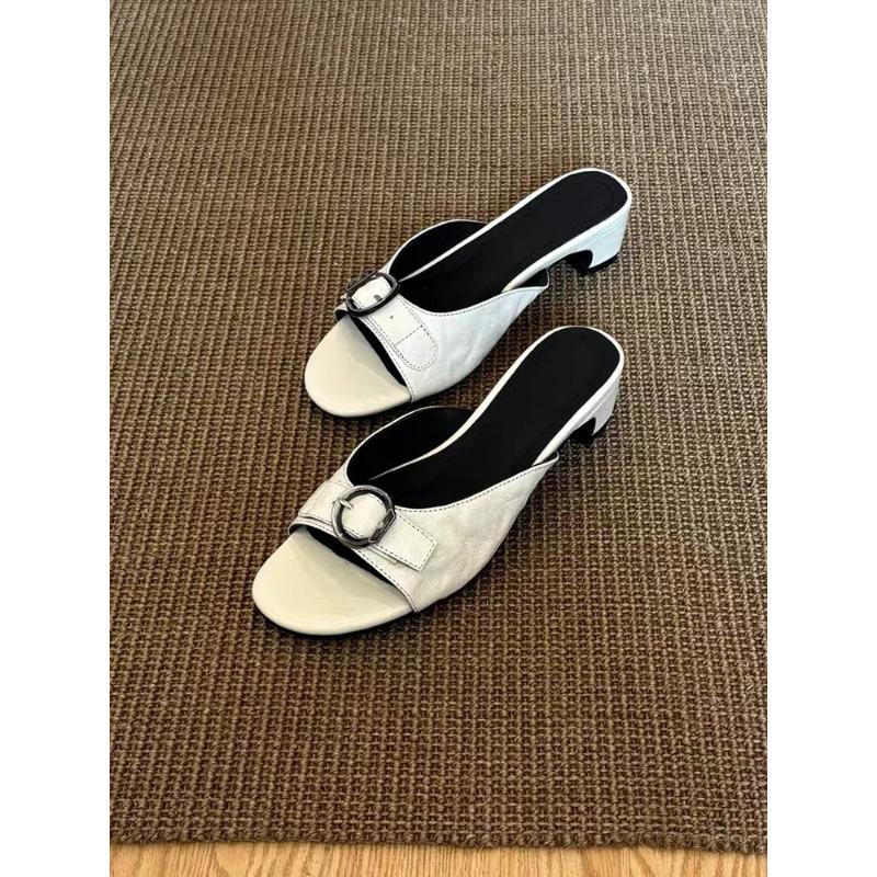 

Нишевая обувь Босоножки на высоком каблуке через одно плечо Женские пляжные шлепанцы 40 белый