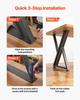 Table Legs, 740 X 610 Mm (H X W) Steel Furniture Legs, 1000 Kg Max Load Heavy Duty, Easy Installation, Stable for Home Office Desk DIY, Coffee Dinner
