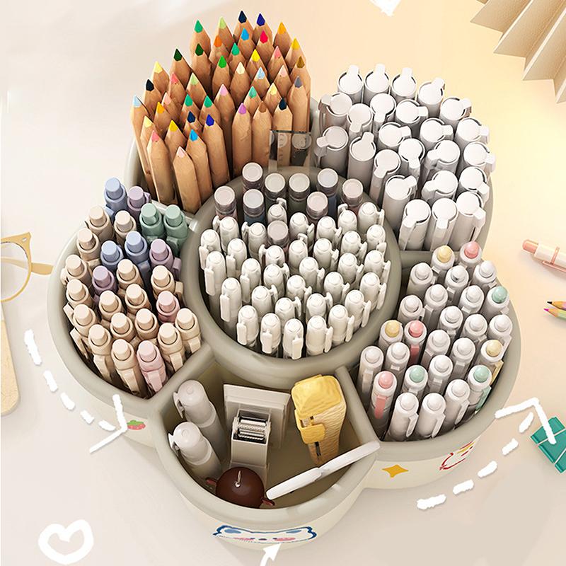 1 Stück um 360 ° drehbarer Stifthalter – multifunktionaler Schreibtisch-Organizer, geeignet für Make-up-Stifte und Schreibwaren für Studenten