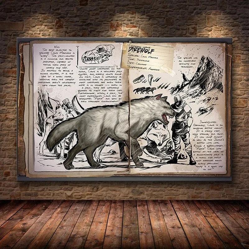 Modułowy Płócienny Ark Survival Evolved Obrazy Malarstwo Gra Survivalowa Wystrój Domu Druk Plakat Dinozaura Salon Nowoczesna Sztuka Ścienna