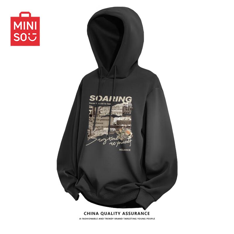 

MINISO Men s American Style Hooded Graphic Sweatshirt Z 4XL