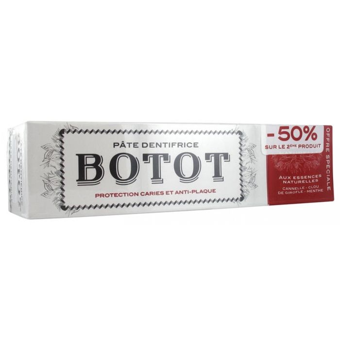 Dentifrice - Botot - Lot De 2 X75ml - Sans Conservateur - Action Anti-plaque - Essences Naturelles