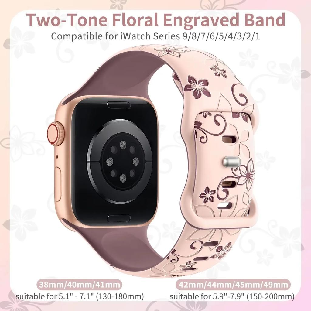 Engraved Strap for Apple Watch Band 40mm 44mm 41mm 49mm 45mm 38mm 42mm Silicone Bracelet for Iwatch Series 9 7 Se 6 5 4 8 Ultra