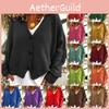 Plain Knitted Womens Coat Cardigan Ladies Button Loose Jumpers Sweater Size Plus