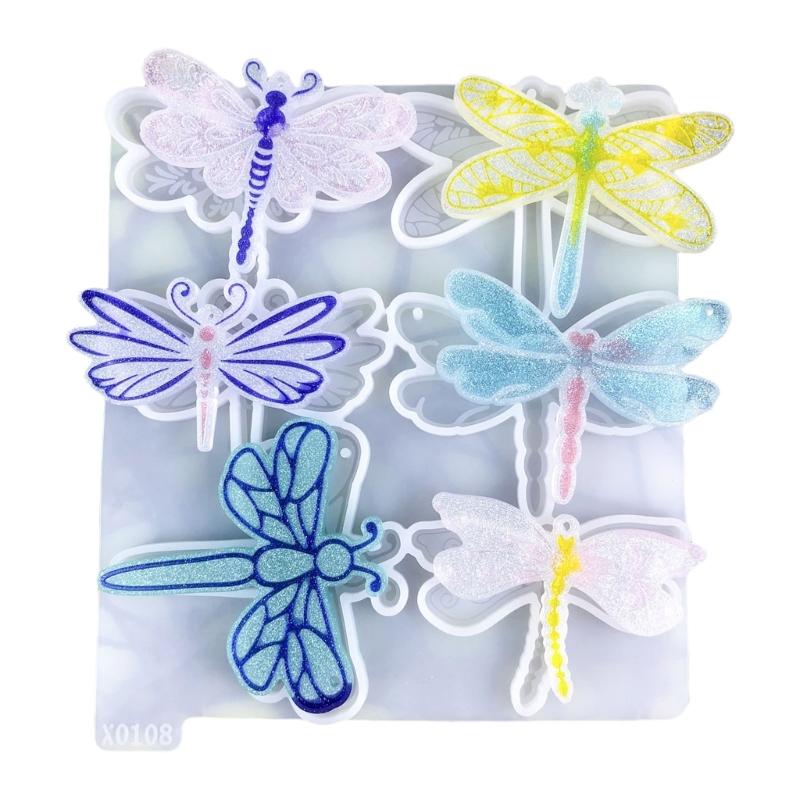 

Delicate Detail Dragonflies Silicone Mold Artistic Dragonflies Keychain Silicone Mold for Custom Jewelry Accessory 1