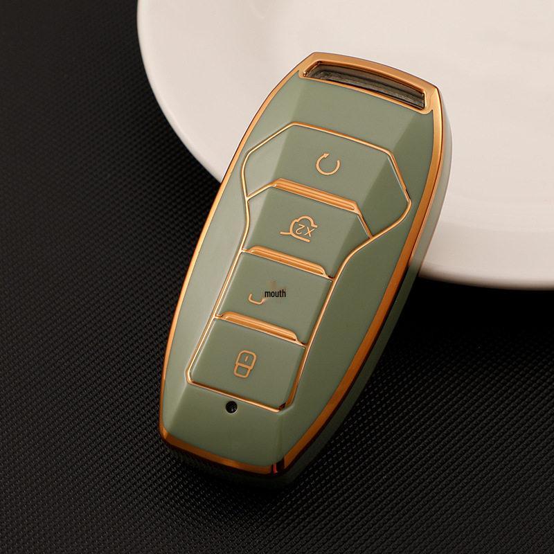 BYD 2018 Tang II DM Qin 80 New Energy Goldrand Stil Auto Schlüsselanhänger Etui Set