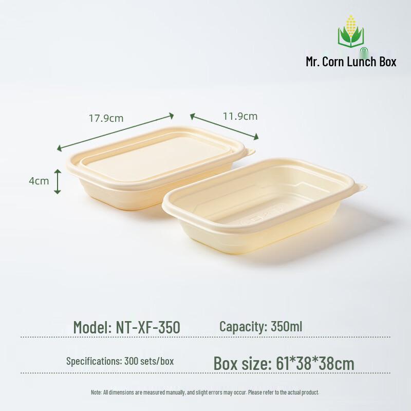 Mr. Corn 350ml Degradable Corn Starch Takeaway Container