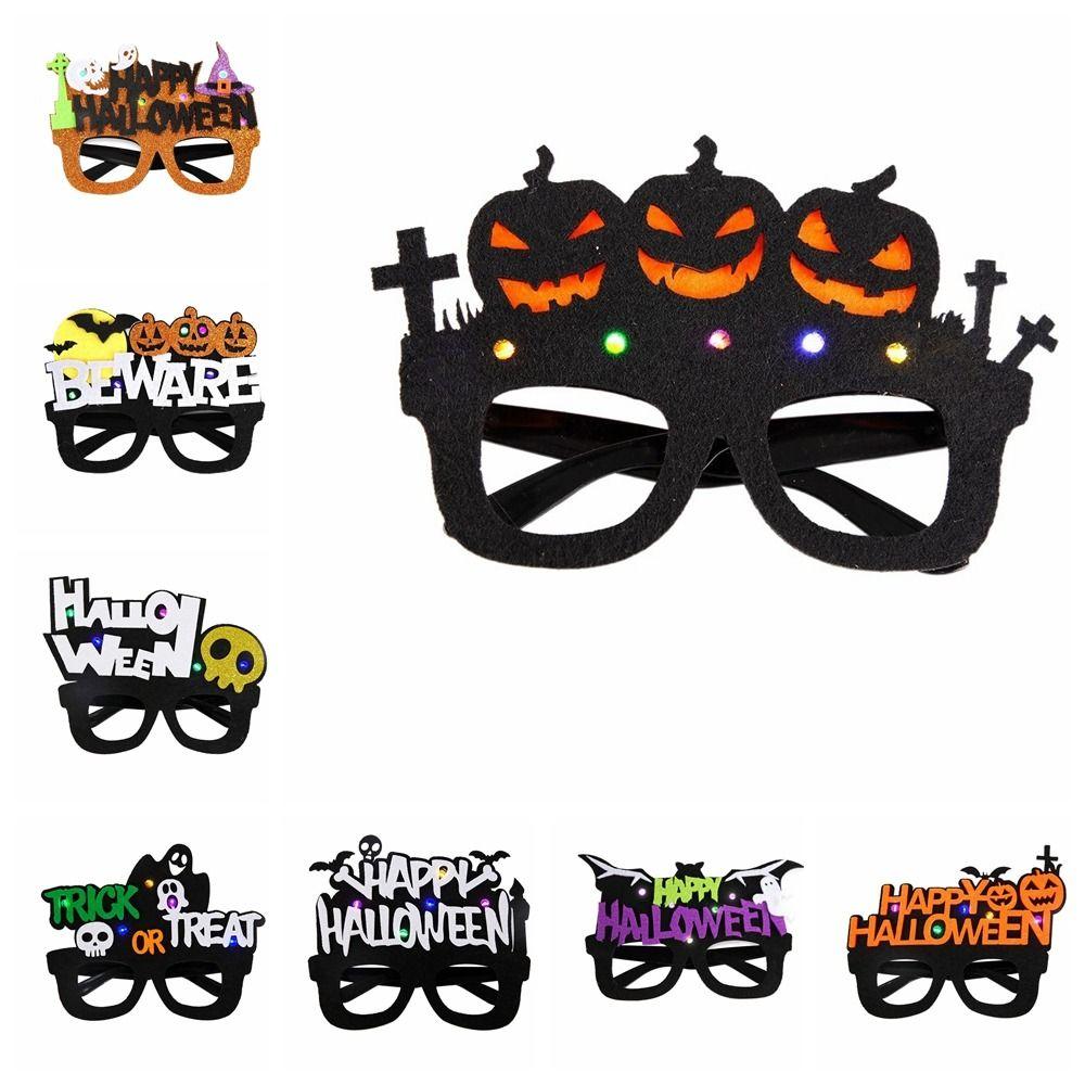 Plastic Pumpkin Glasses LED Halloween Eyewear Frame Festival Halloween Luminous Glasses  Women