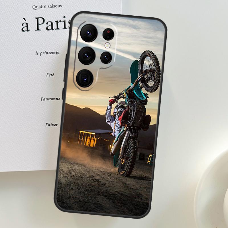 Moto Cross Motorcycle Sports Case For Samsung Galaxy S26 Ultra S25 S23 S22 S21 S24 Ultra S10 S20 Plus S25 FE Phone Cover