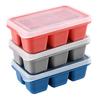 Portion Freezing Tray with Lid, 3 Pack Silicone Six-Cavity Ice Mould Set for Puree, Sauce, Broth and Drink Preps, Stackable Freezers Organization