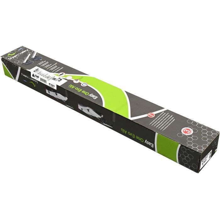 Lot de 2 Barres de toit - GREEN VALLEY - Easy One N° 21 - Aluminium - Fixation sur toit normal - Jusqu'à 75 kg