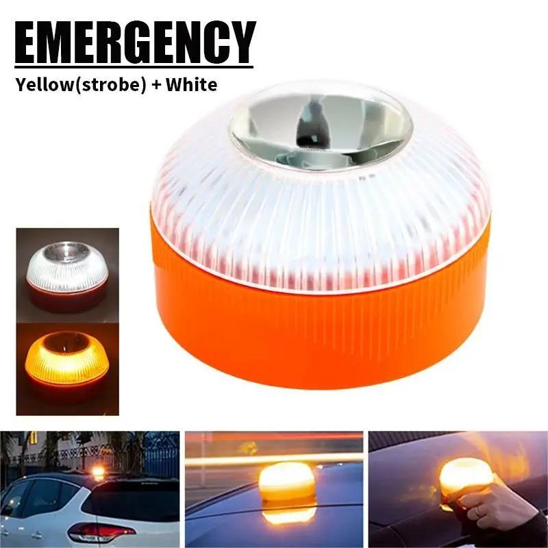 

Led Car Emergency Light V16 Flashlight Magnetic Induction Strobe Light Road Accident Lamp Beacon Safety Battery Accessory білий