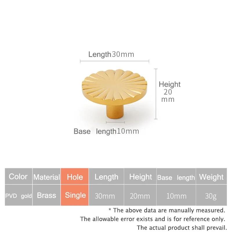 Brass Handle Semi-Circular Shape Door Knob Furniture Handles Sector Drawer Pulls Kitchen Cabinet Gold Knobs and Handles