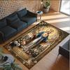Virgin Mary Theme Crystal Velvet Rug Personalized Custom Name Text Soft Floor Mat Home Decor
