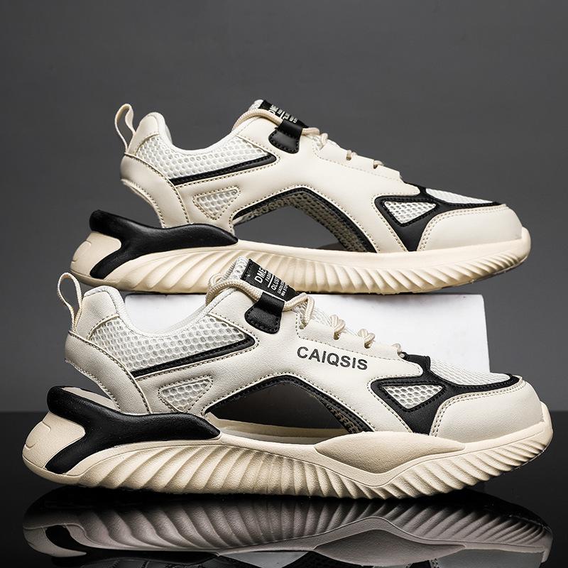 

Босоніжки 2024 літо нові товста підошва неслизькі зносостійкі черевики для тата тренд універсальне порожнисте повсякденне взуття модне взуття 44