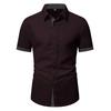 Camicia a maniche corte color block da uomo Primavera Estate Camicie casual da uomo Stile semplice Top 100% Poliestere