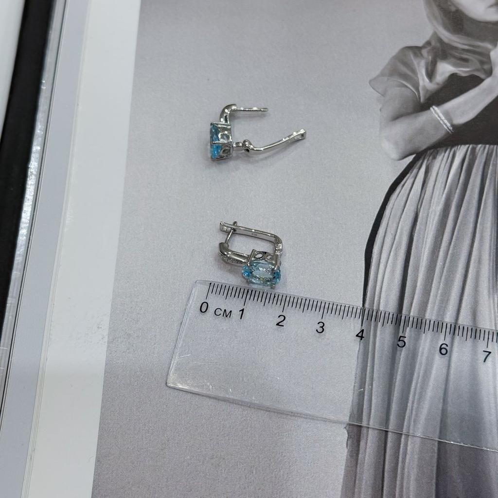 Серебряные серьги с натуральным топазом 6.173ct (2171645)
