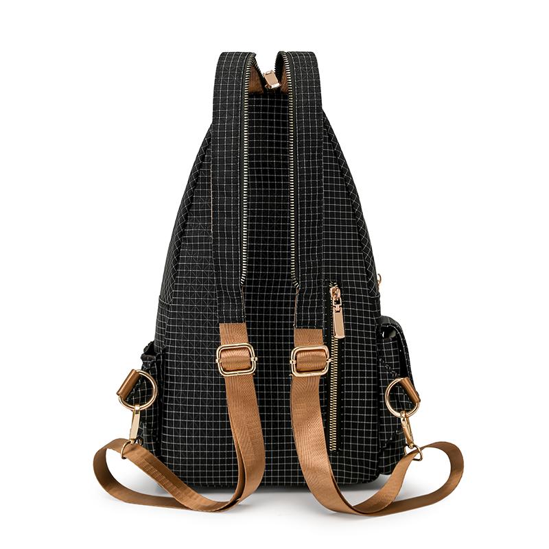 Leichte Brusttasche für Damen Kariert Mehrzweck-Rucksack