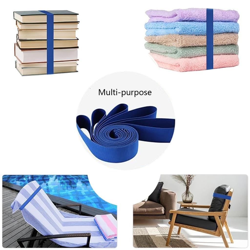 Pachet de 6 benzi pentru prosoape pentru scaun de plajă Suport pentru prosoape rezistente la vânt pentru scaun de piscină și croazieră Benzi rezistente la vânt pentru scaune de exterior