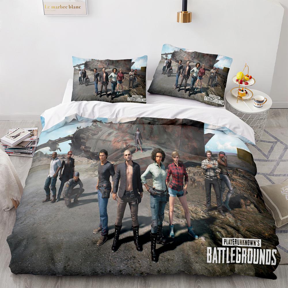 

Постельное белье PUBG Односпальный Полуторный Двуспальный Кинг-сайз Игровой Постельный комплект PUBG Взрослый Детский Спальня Комплекты пододеяльников с 3D-принтом Мужской/женский 039 EU single(135x200cm)