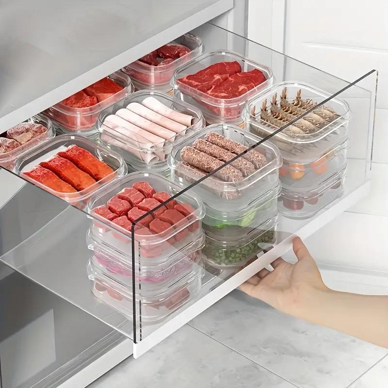 10PCS Small Food Preservation Boxes Refrigerator Frozen Meat Vegetable Fresh-Keeping Box Transparent Kitchen Sealed Storage Box