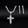 Alloy Rhinestone Hip Hop Cross Pendant Necklace with Unique Design