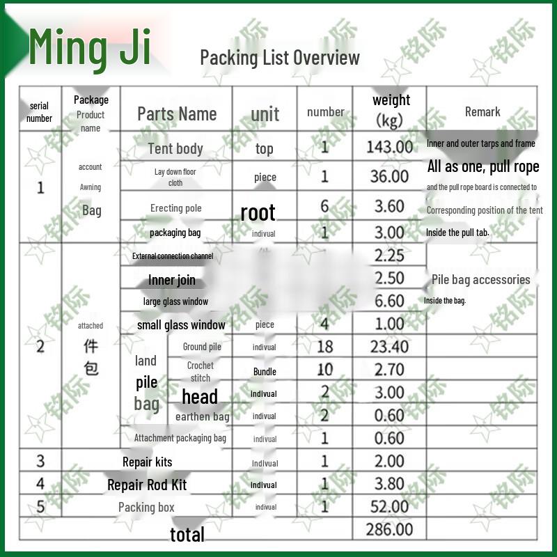 Mingji 37 Sqm Command Tent Accessories