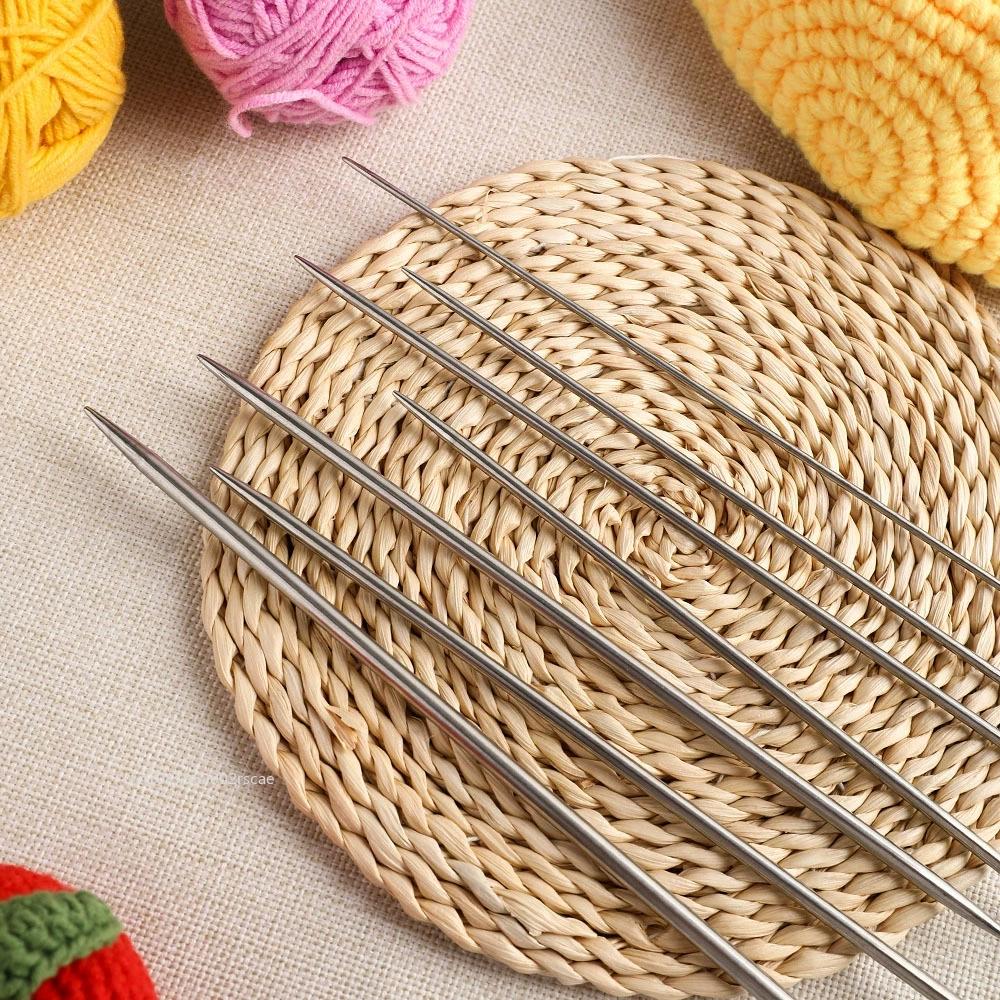 20CM Stainless Steel Knitting Needles 5pcs/Set 2-5MM Double Pointed Straight Knitting Needles for Sweaters Knitting Project